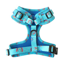 Load image into Gallery viewer, HAPPY RAINBOW BLUE ADJUSTABLE HARNESS